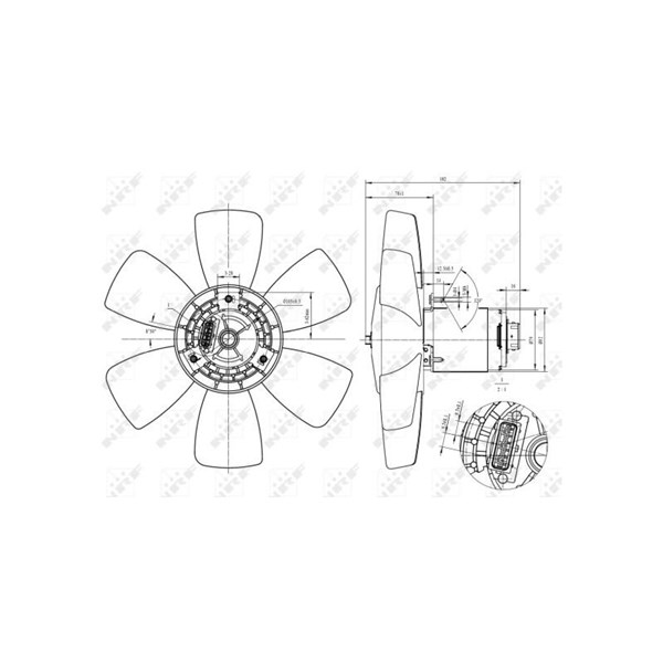 Fläkt, kylare 12V, Vänster Nrf 47429 NRF