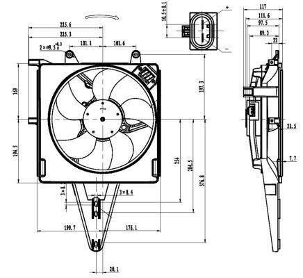 Fläkt, kylare 12V Nrf 47431 NRF