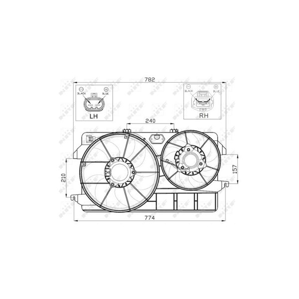 Fläkt, kylare 12V Nrf 47450 NRF