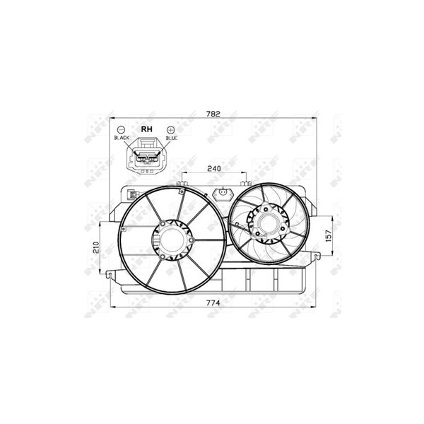 Fläkt, kylare 12V Nrf 47451 NRF
