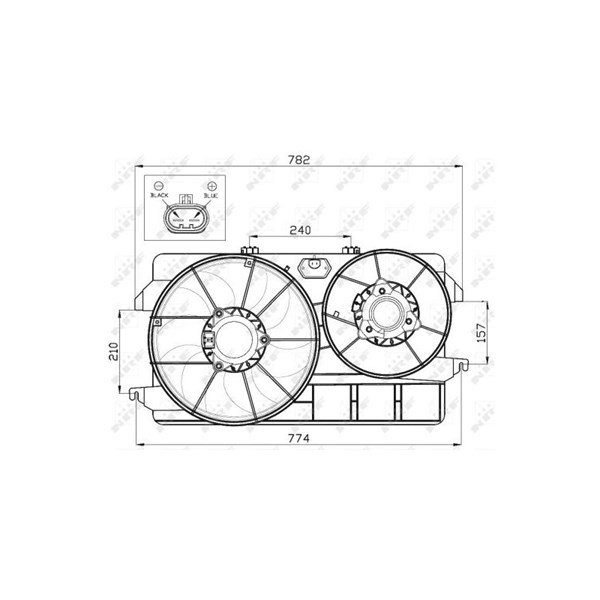 Fläkt, kylare 12V Nrf 47452 NRF