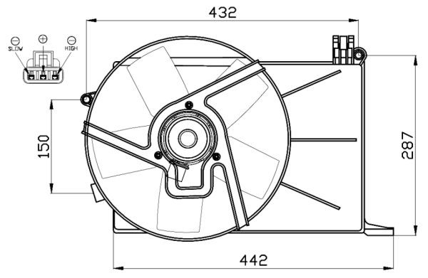 Fläkt, kylare 12V Nrf 47459 NRF