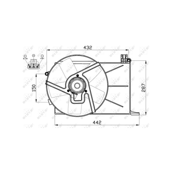 Fläkt, kylare 12V Nrf 47459 NRF Fläkt, kylare 12V Nrf 47459 NRF