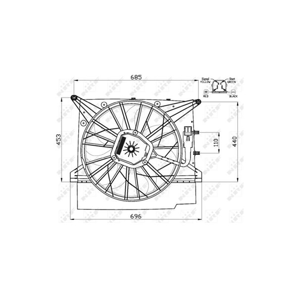 Fläkt, kylare 12V Nrf 47461 NRF