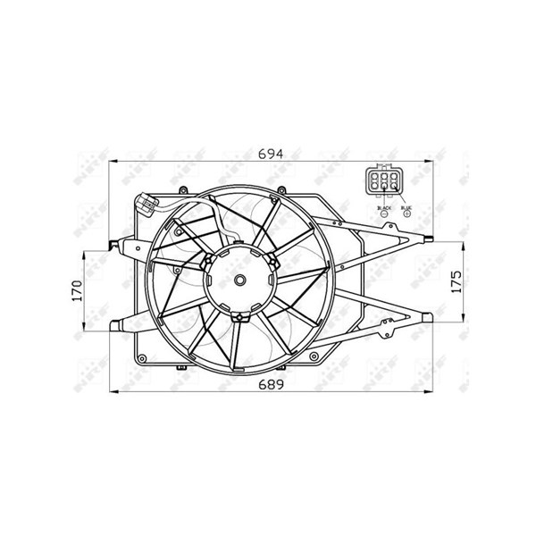 Fläkt, kylare 12V Nrf 47465 NRF