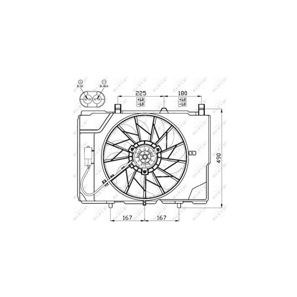 Fläkt, kylare 12V Nrf 47466 NRF