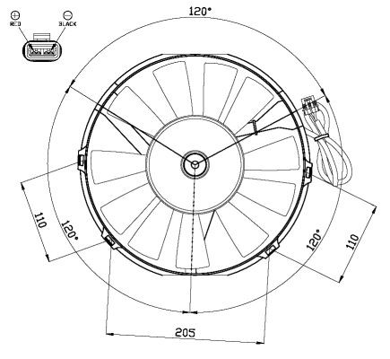 Fläkt, kylare 12V Nrf 47467 NRF