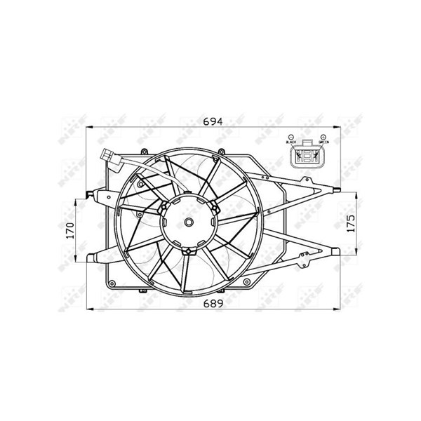 Fläkt, kylare 12V Nrf 47475 NRF