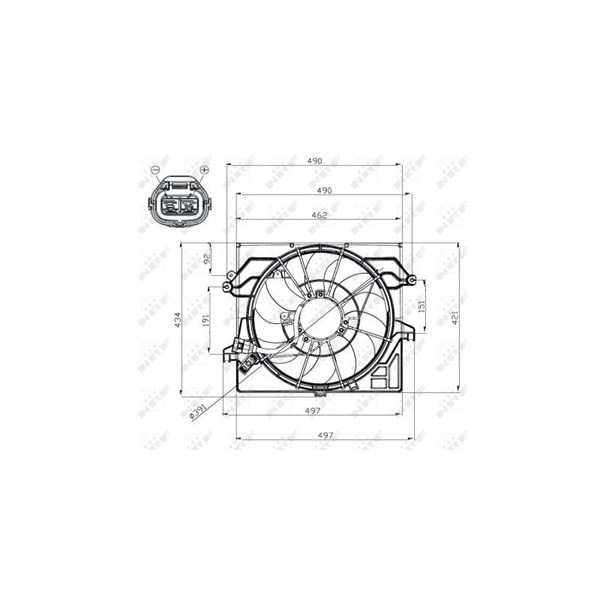Fläkt, kylare 12V Nrf 47482 NRF