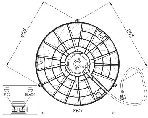 Fläkt, kylare 12V Nrf 47483 NRF