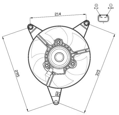 Fläkt, kylare 12V Nrf 47498 NRF