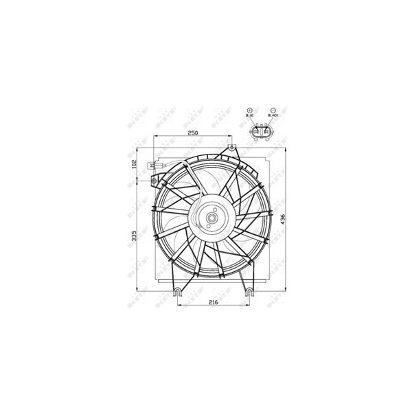 Fläkt, kylare 12V Nrf 47499 NRF