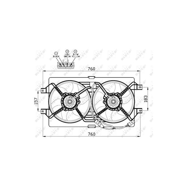 Fläkt, kylare 12V Nrf 47502 NRF