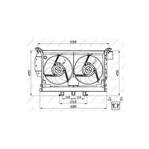 Fläkt, kylare 12V, Tvåsidig Nrf 47503 NRF Fläkt, kylare 12V, Tvåsidig Nrf 47503 NRF