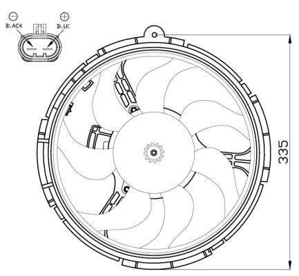 Fläkt, kylare 12V Nrf 47505 NRF