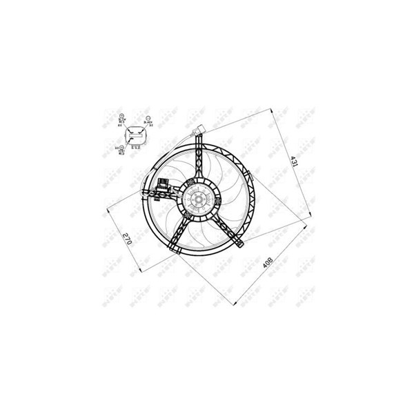 Fläkt, kylare 12V Nrf 47508 NRF