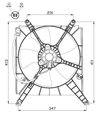 Fläkt, kylare 12V Nrf 47523 NRF