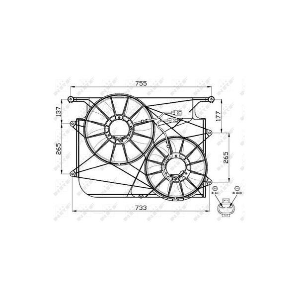 Fläkt, kylare 12V Nrf 47535 NRF