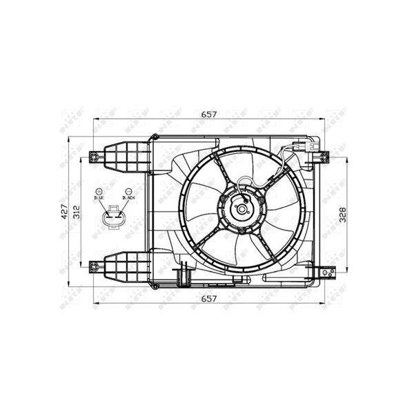 Fläkt, kylare 12V Nrf 47537 NRF