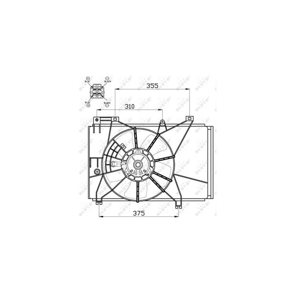 Fläkt, kylare 12V Nrf 47551 NRF