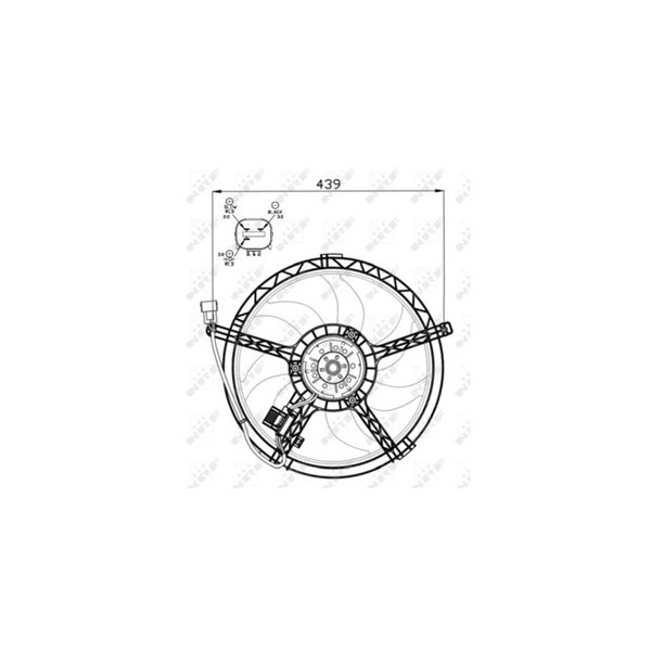 Fläkt, kylare 12V Nrf 47553 NRF