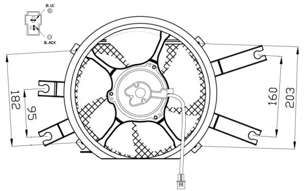 Fläkt, kylare 12V Nrf 47554 NRF