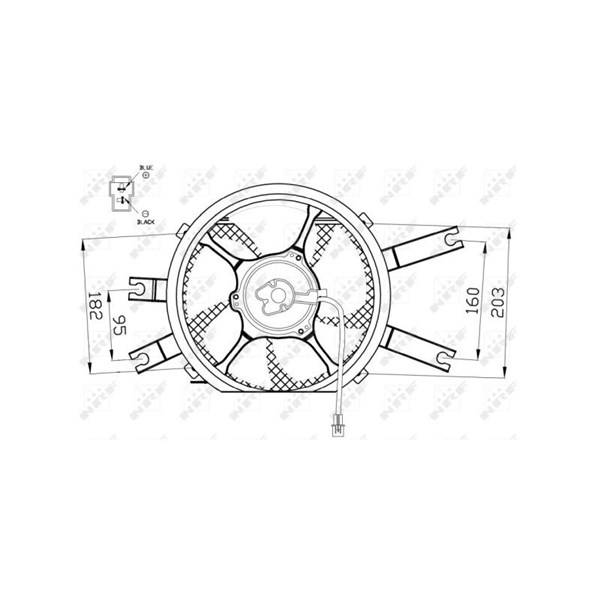 Fläkt, kylare 12V Nrf 47554 NRF Fläkt, kylare 12V Nrf 47554 NRF