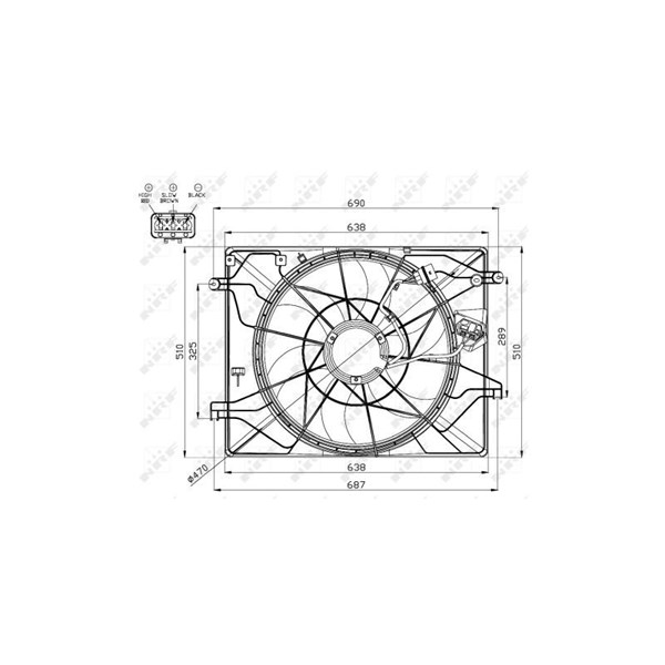 Fläkt, kylare 12V Nrf 47560 NRF