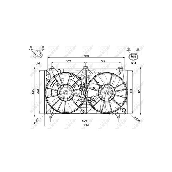 Fläkt, kylare 12V Nrf 47567 NRF