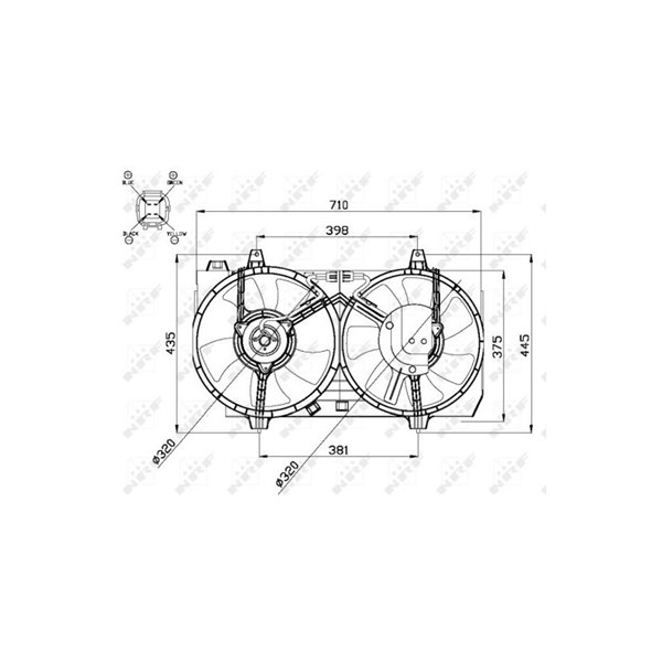 Fläkt, kylare 12V Nrf 47667 NRF