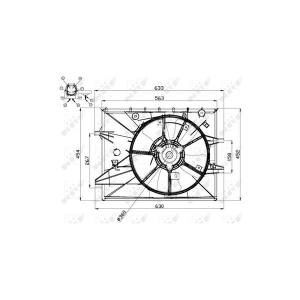 Fläkt, kylare 12V Nrf 47671 NRF
