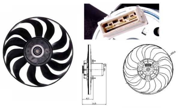 Fläkt, kylare 12V, Höger Nrf 47700 NRF