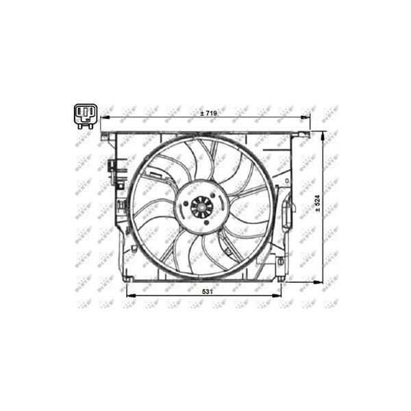 Fläkt, kylare 12V Nrf 47727 NRF