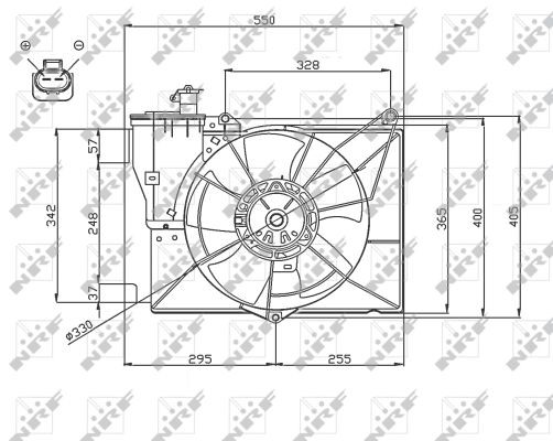 Fläkt, kylare 12V Nrf 47746 NRF