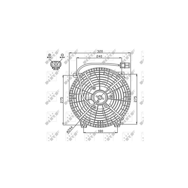 Fläkt, kylare 12V Nrf 47752 NRF