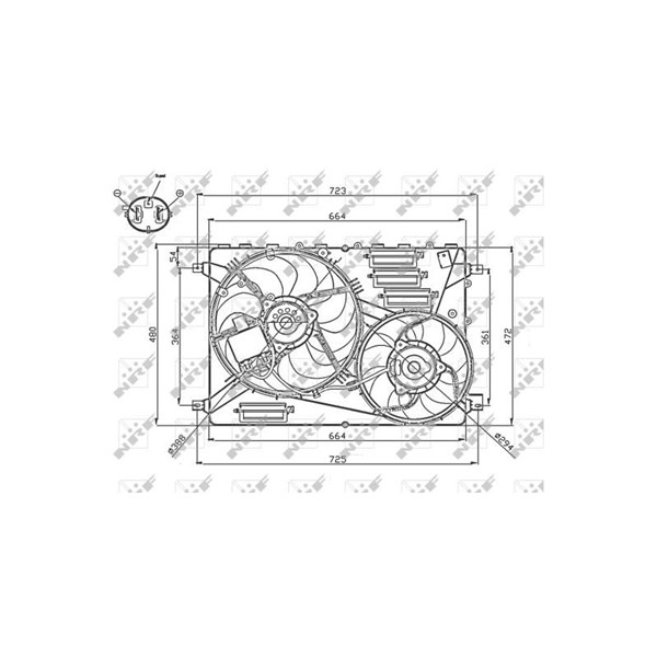 Fläkt, kylare 12V Nrf 47755 NRF