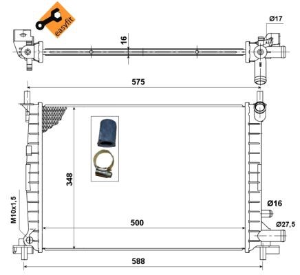 Kylare, motorkylning Nrf 50130 NRF
