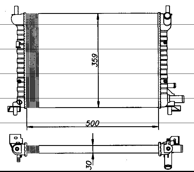 Kylare, motorkylning Nrf 50130 NRF