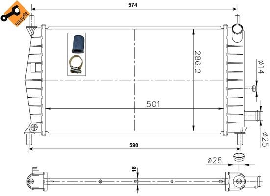 Kylare, motorkylning Nrf 50131 NRF