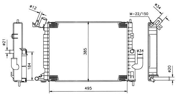 Kylare, motorkylning Nrf 50220 NRF