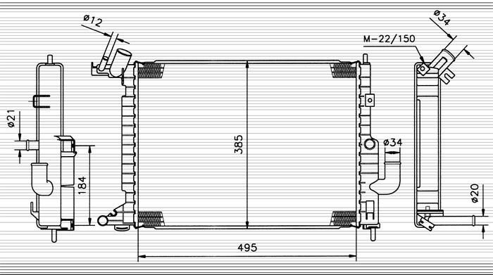 Kylare, motorkylning Nrf 50220 NRF