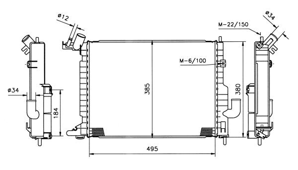 Kylare, motorkylning Nrf 50221 NRF