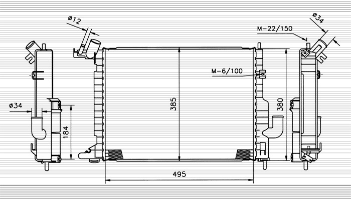 Kylare, motorkylning Nrf 50221 NRF