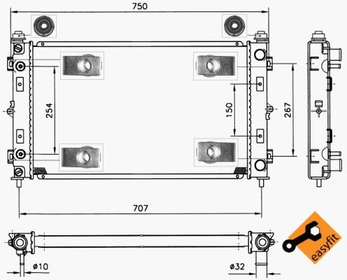 Kylare, motorkylning Nrf 50232 NRF
