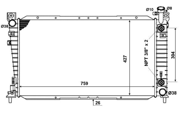 Kylare, motorkylning Nrf 50334 NRF