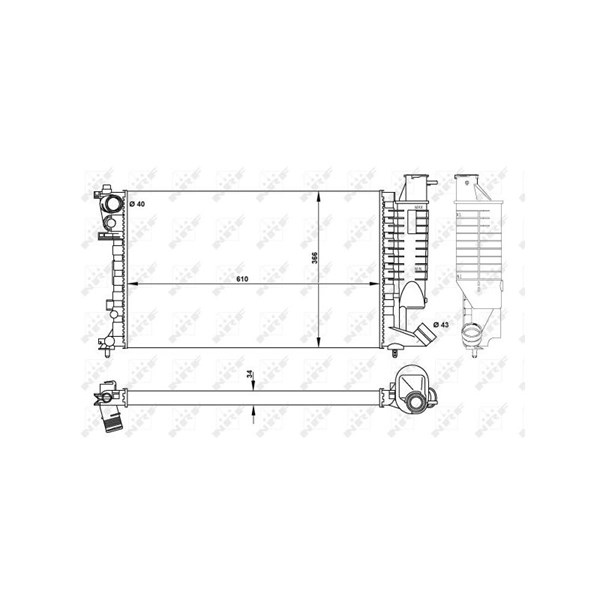 Kylare, motorkylning Nrf 50425 NRF Kylare, motorkylning Nrf 50425 NRF