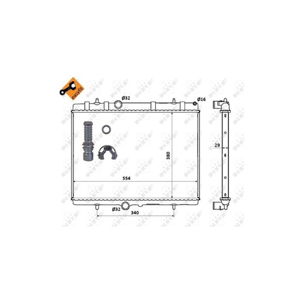 Kylare, motorkylning, Vänster Nrf 50437 NRF Kylare, motorkylning, Vänster Nrf 50437 NRF