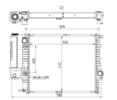 Kylare, motorkylning Nrf 50564 NRF