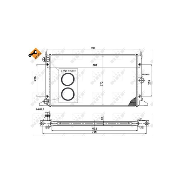 Kylare, motorkylning Nrf 50592 NRF Kylare, motorkylning Nrf 50592 NRF