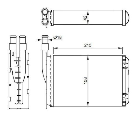 Värmeväxlare, kupévärme Nrf 507339 NRF
